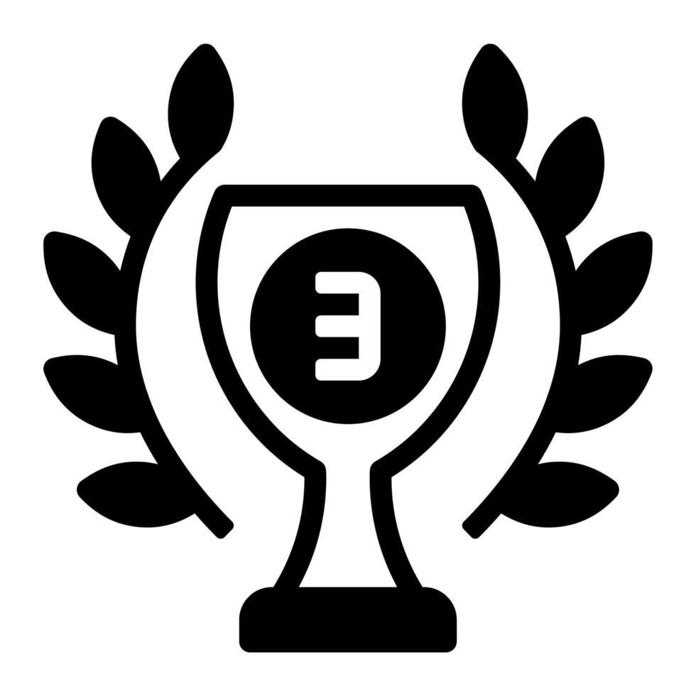 Trophy bronze icon or logo illustration outline black style vector