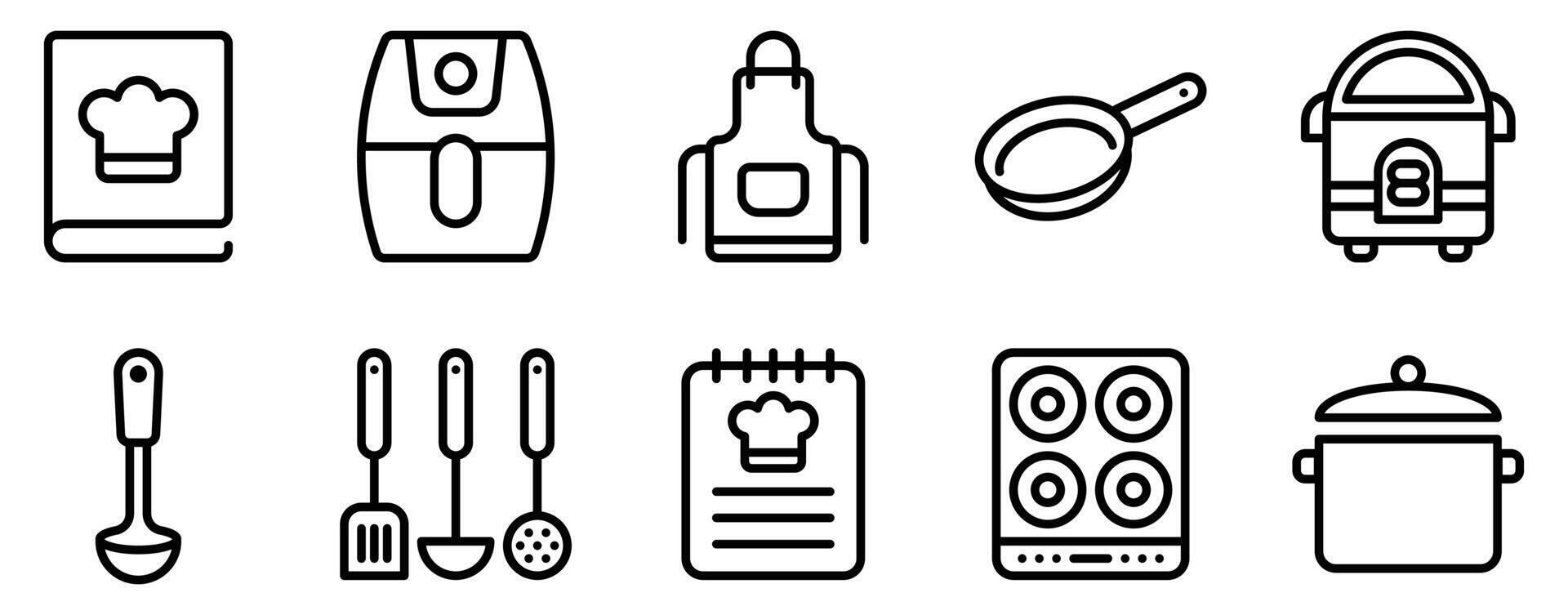 Cooking Icon Set A Culinary Line Style Collection vector