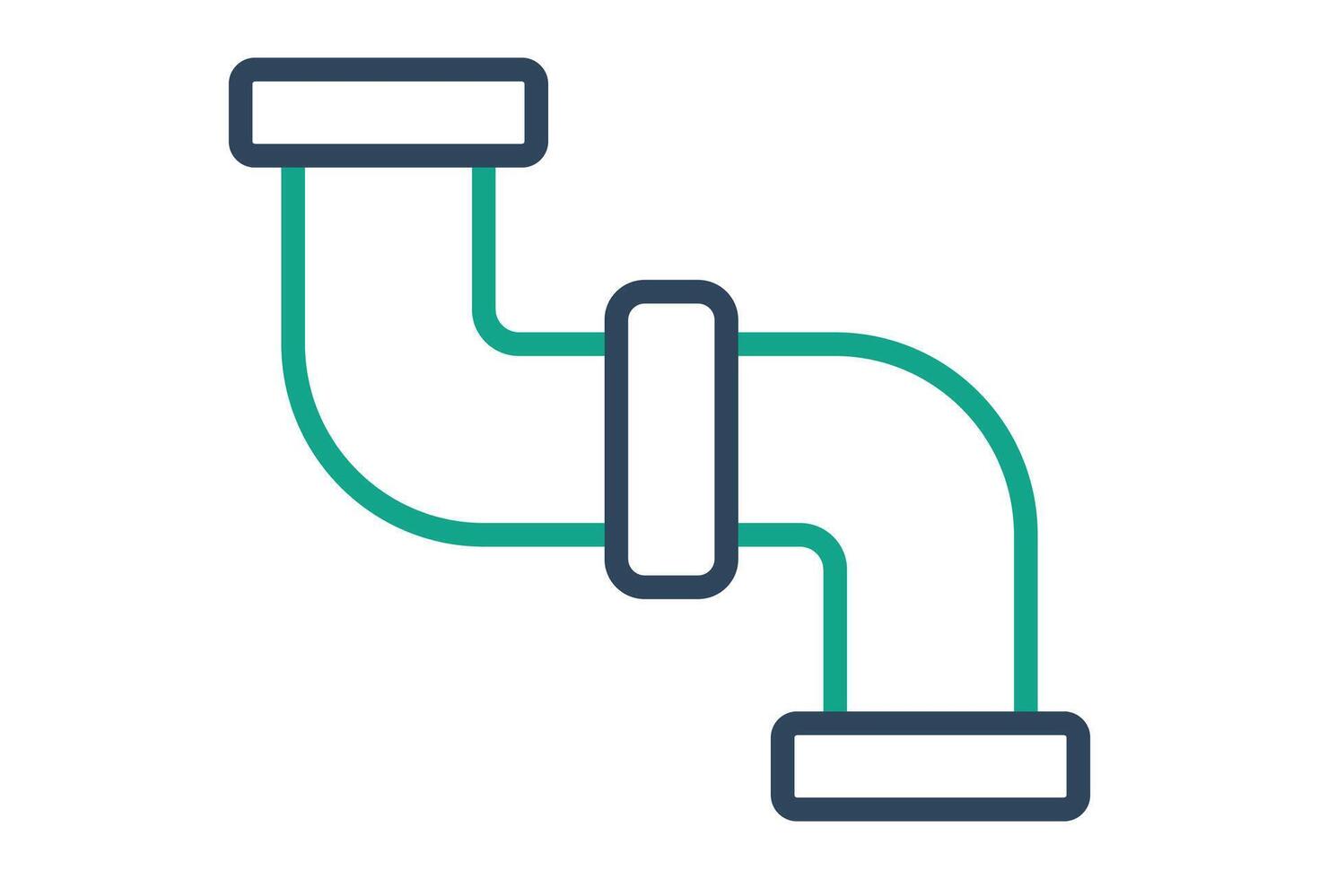 Water pipe icon. icon related to water distribution. line icon style. distribution elements illustration vector