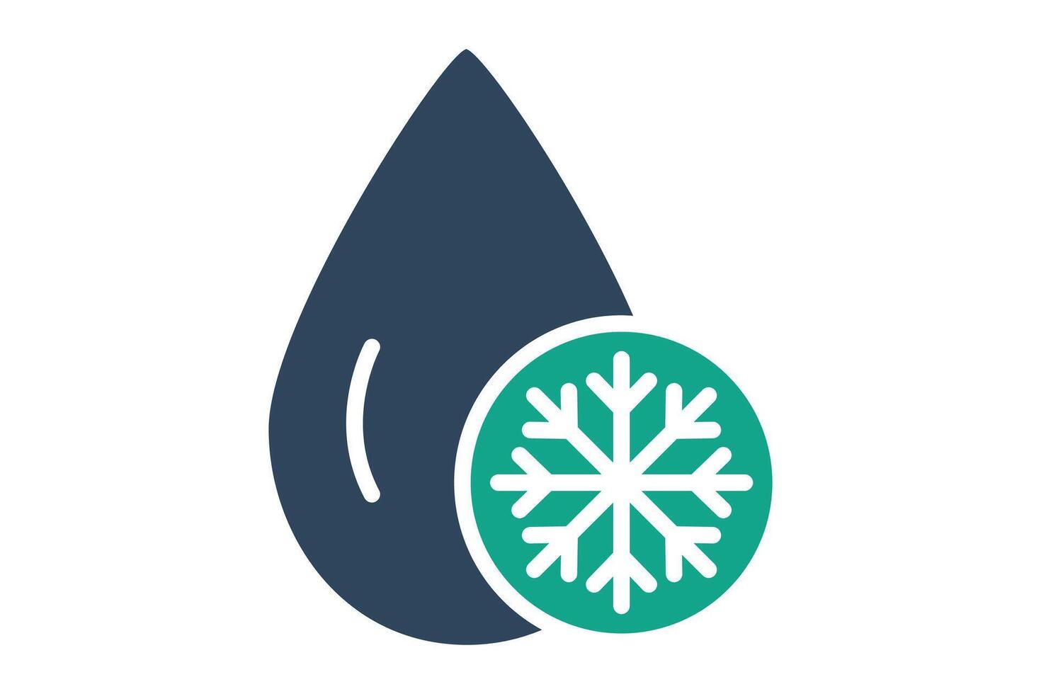 Cold water icon. icon related to cooling. solid icon style. cooling elements illustration vector