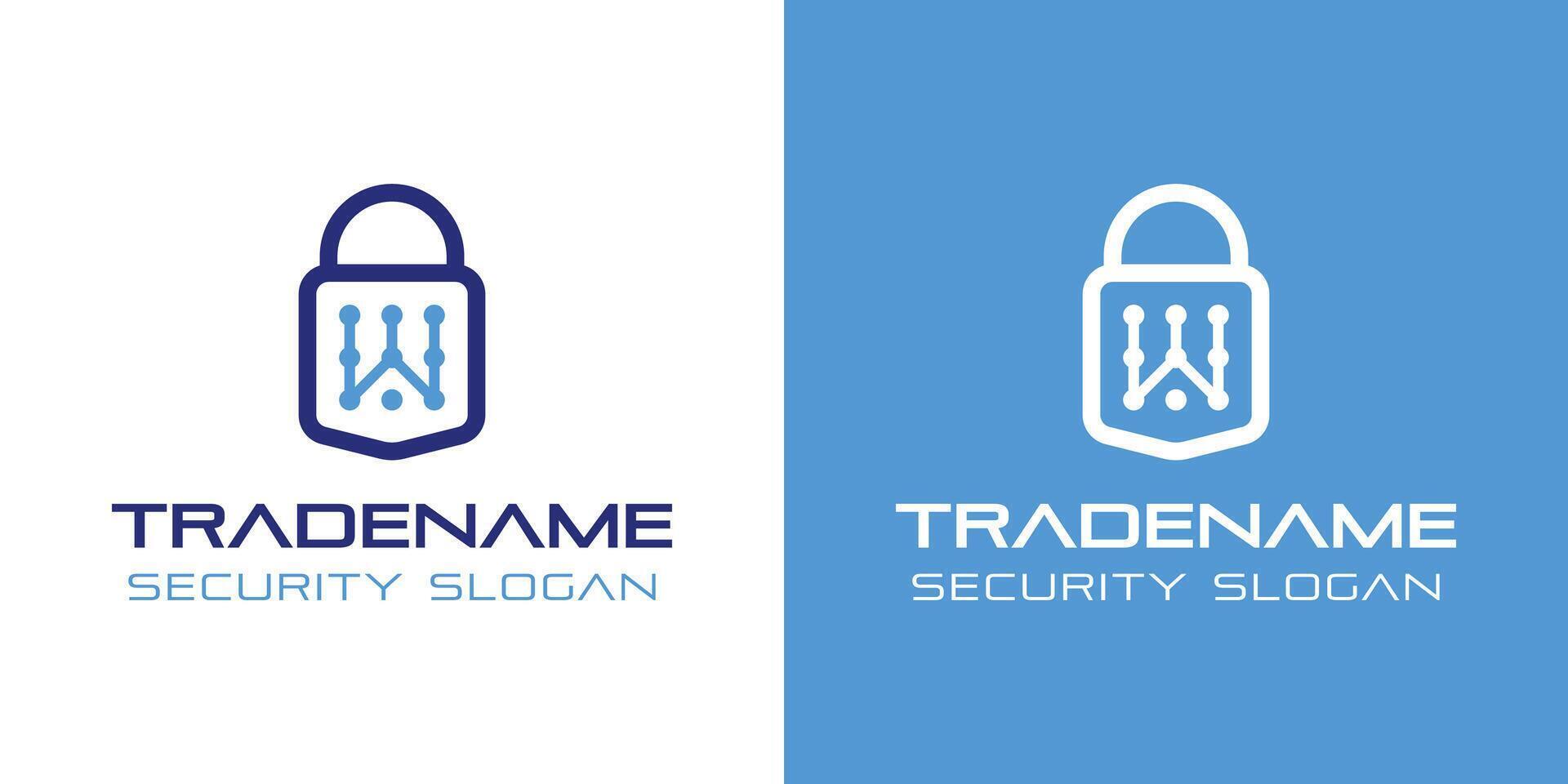 Letter W Smart Lock Logo, Perfect for Digital Padlock and Residential Security Services vector