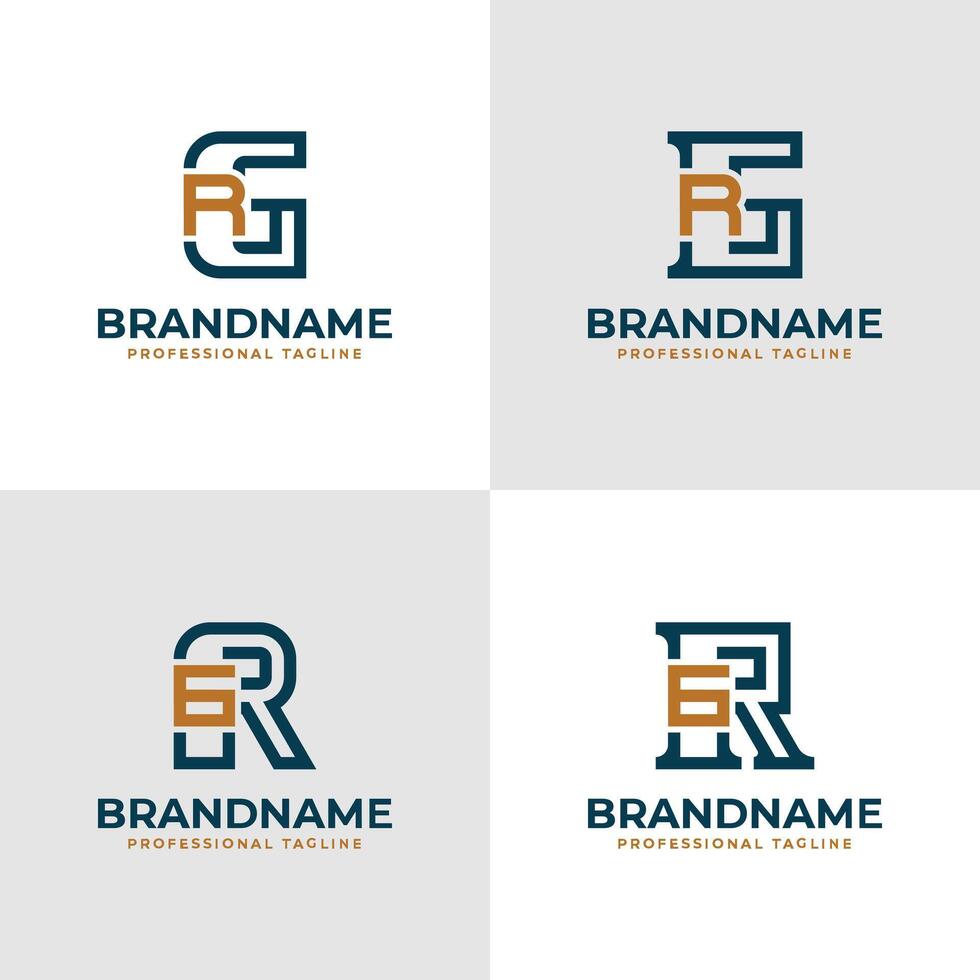 Elegant Letters GR and RG Monogram Logo, suitable for business with RG or GR initials vector
