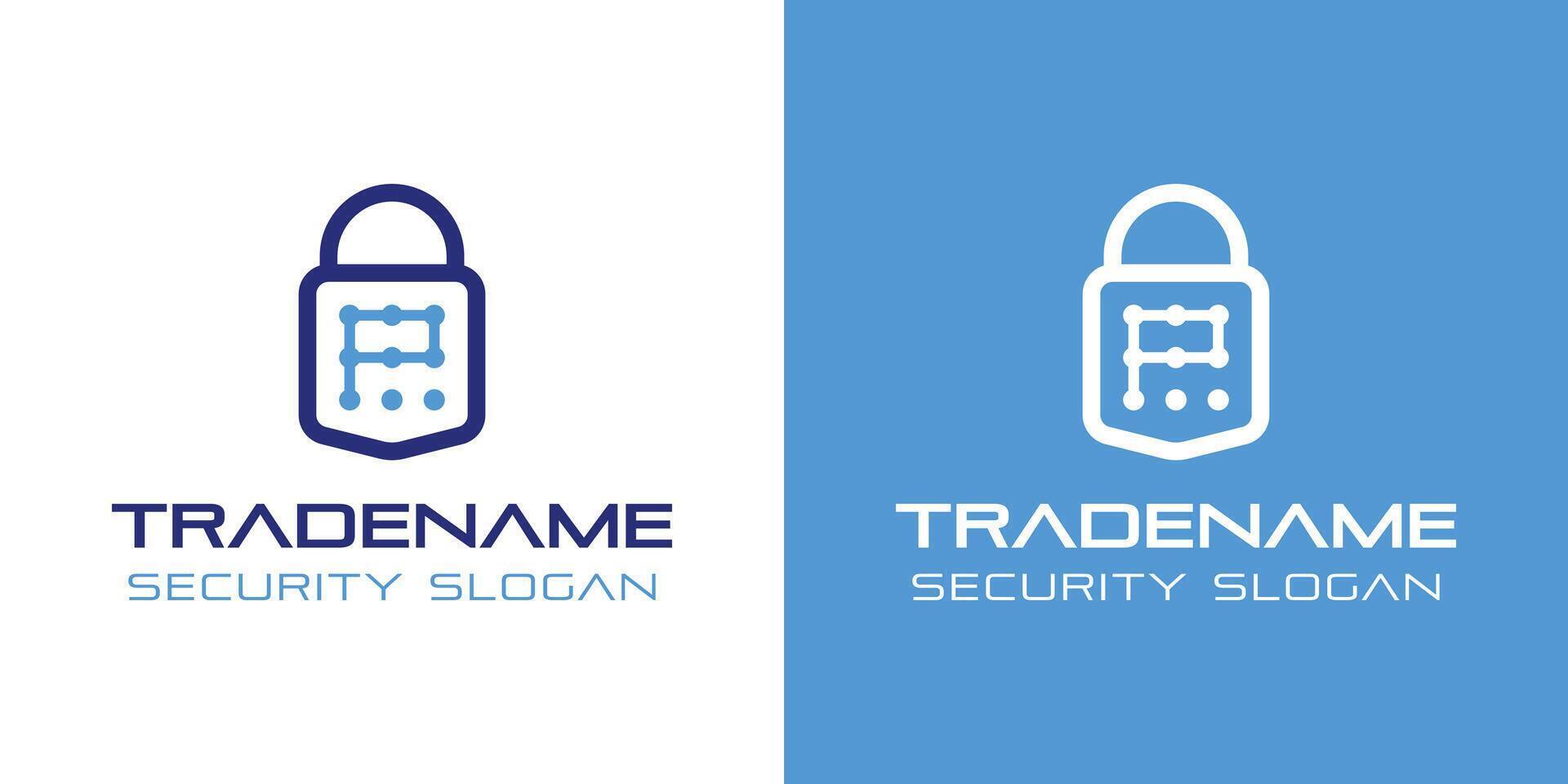 Letter P Smart Lock Logo, Perfect for Digital Padlock and Residential Security Services vector