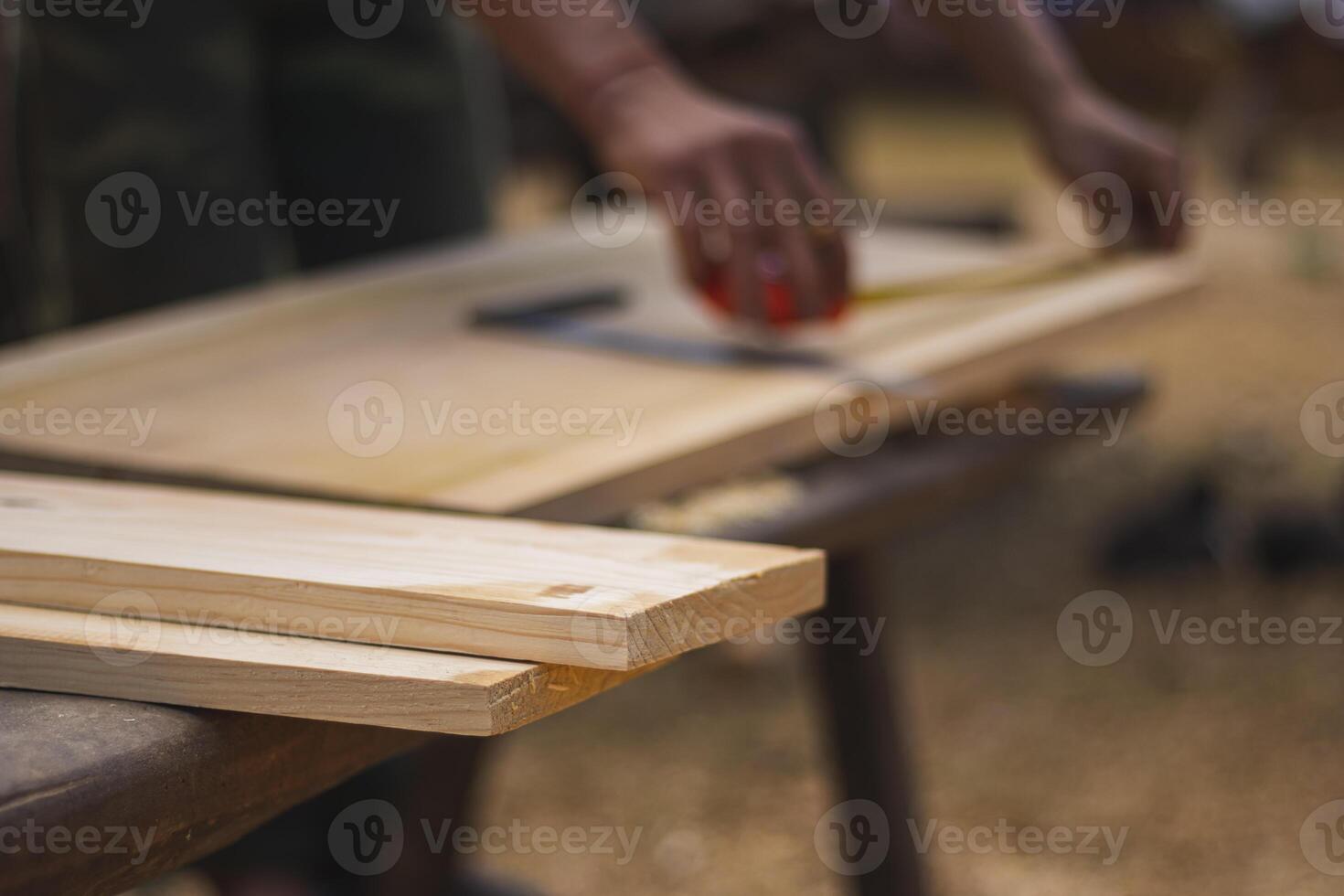 Wood furniture pencil measure photo