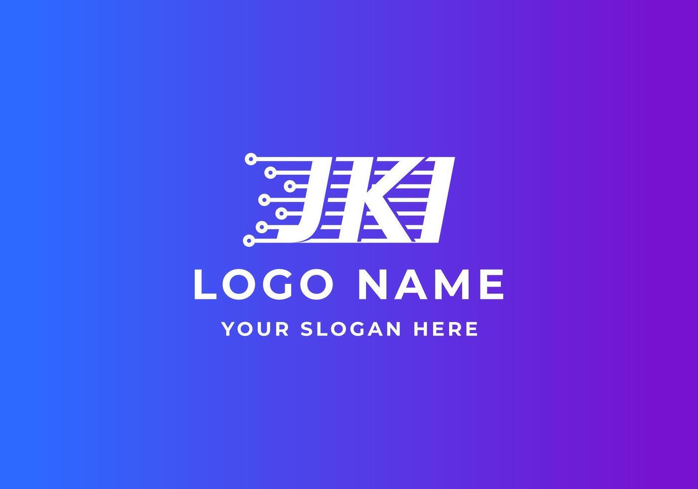 logo J K I technology and network. Logo tech, network, futuristic. Editable file vector