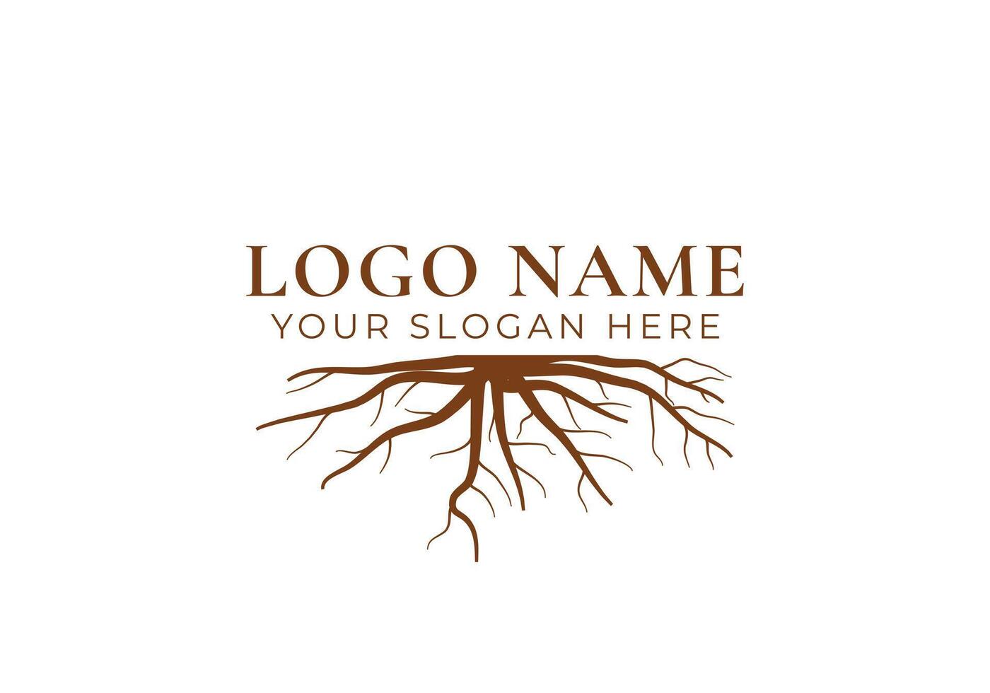logo ground roots. Logo plant, botanical. Editable file vector