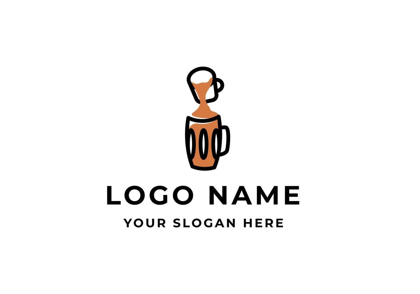 logo tea pouring into glass. Logo drink, beverage. Editable file vector