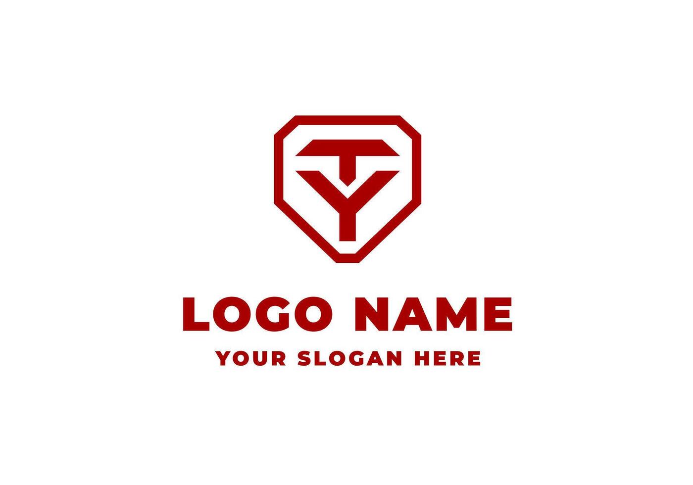 logo shield letter T and Y. logo Typography, bold, strong. Editable file vector