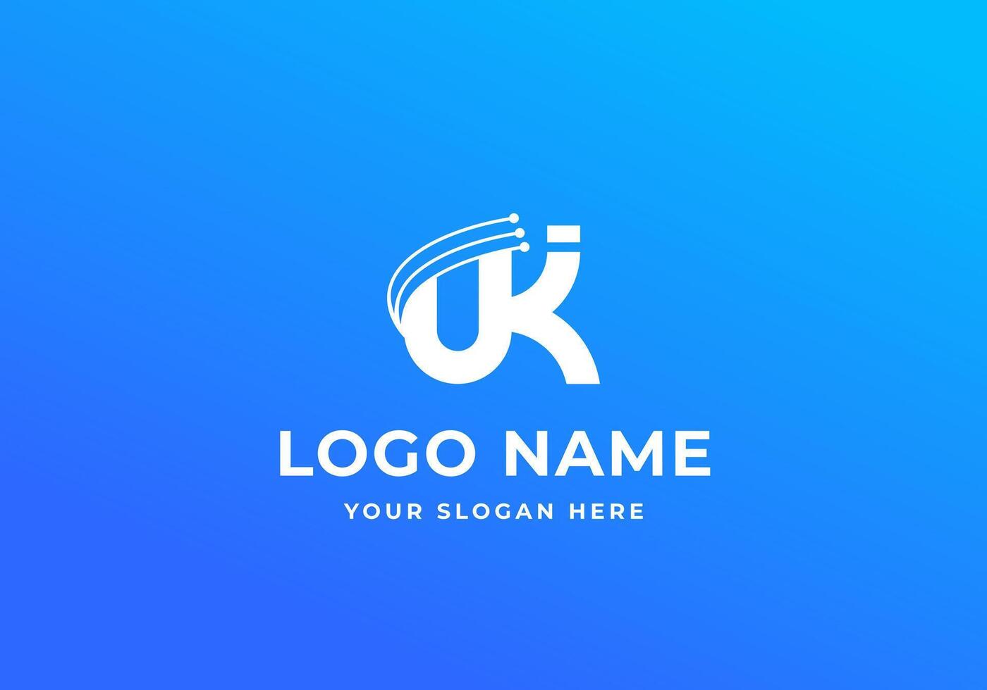 Logo letter U K and network. Logo tech, network, futuristic. Editable file vector