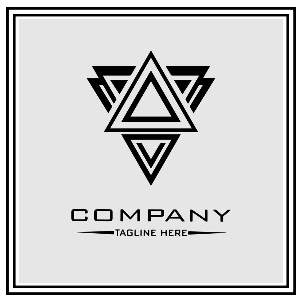 abstract logo design, black and white geometric technology icon vector