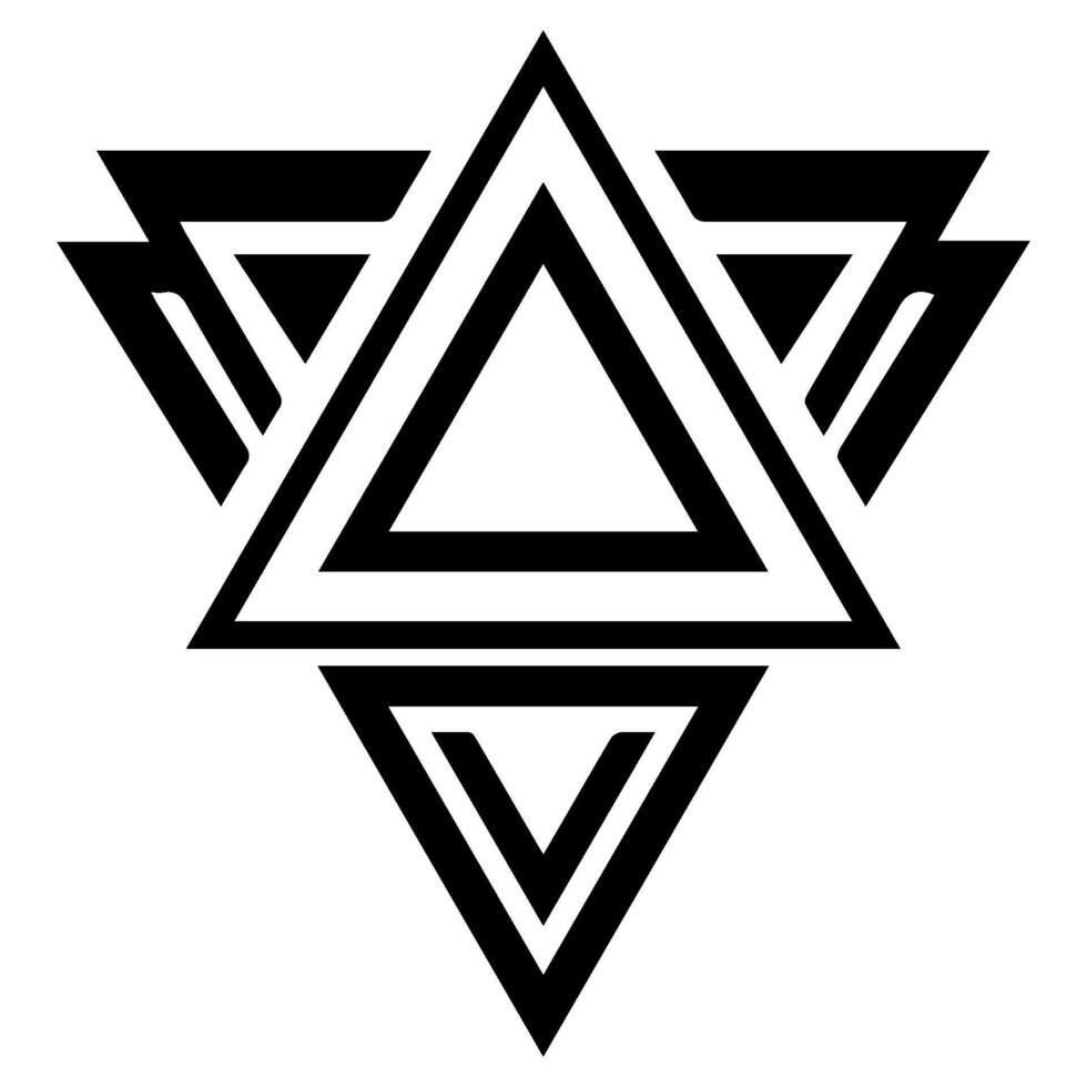 abstract logo design, black and white geometric technology icon vector