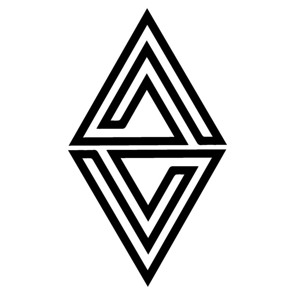 abstract logo design, black and white geometric technology icon vector