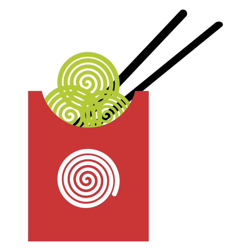 noodle packet with chopsticks vector