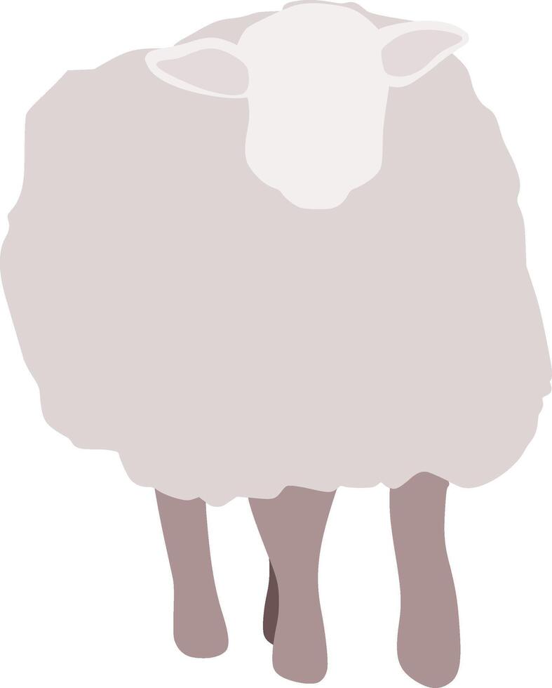 Sacrifice Animal Eid Al Adha Milk Cow Brown Goat Lamb Flat Art vector