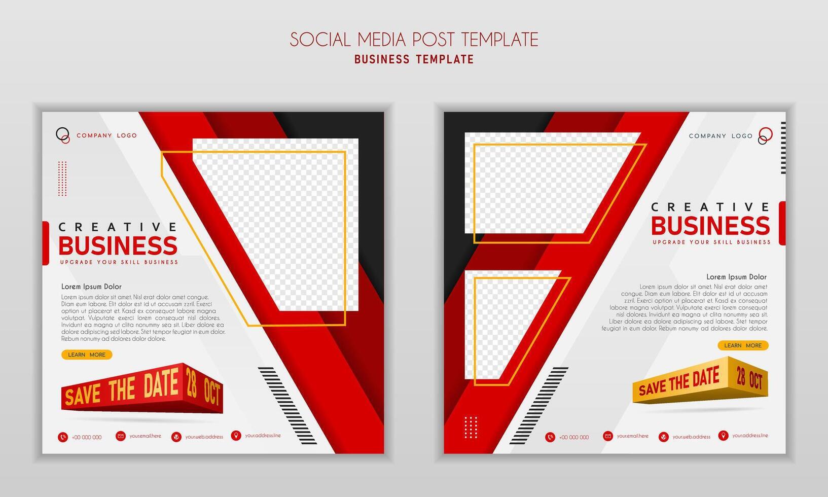 Social media post template modern design, for business digital marketing online, banner and poster vector