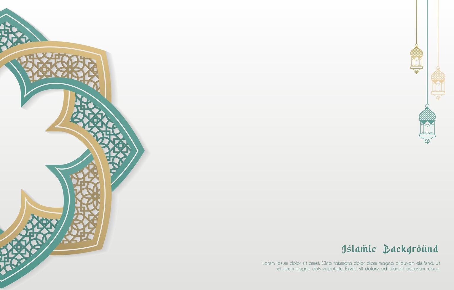 The background of classical Islamic decorations for the celebration of Islamic holidays vector