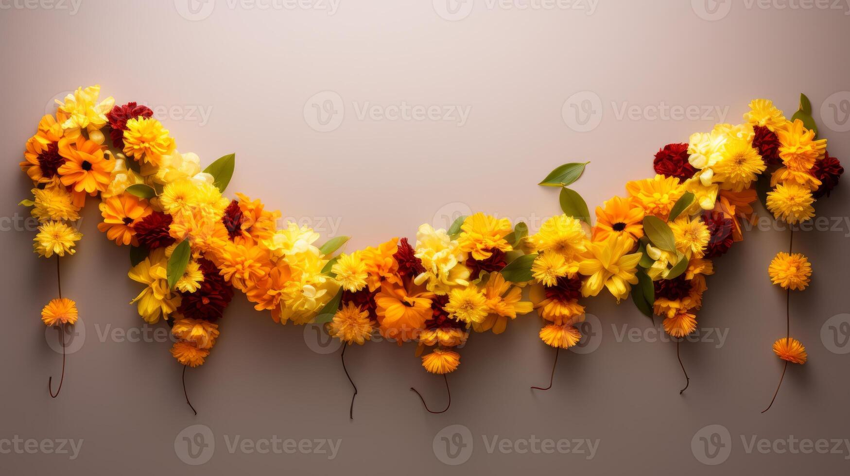 Flower garland for Diwali. Neural network photo
