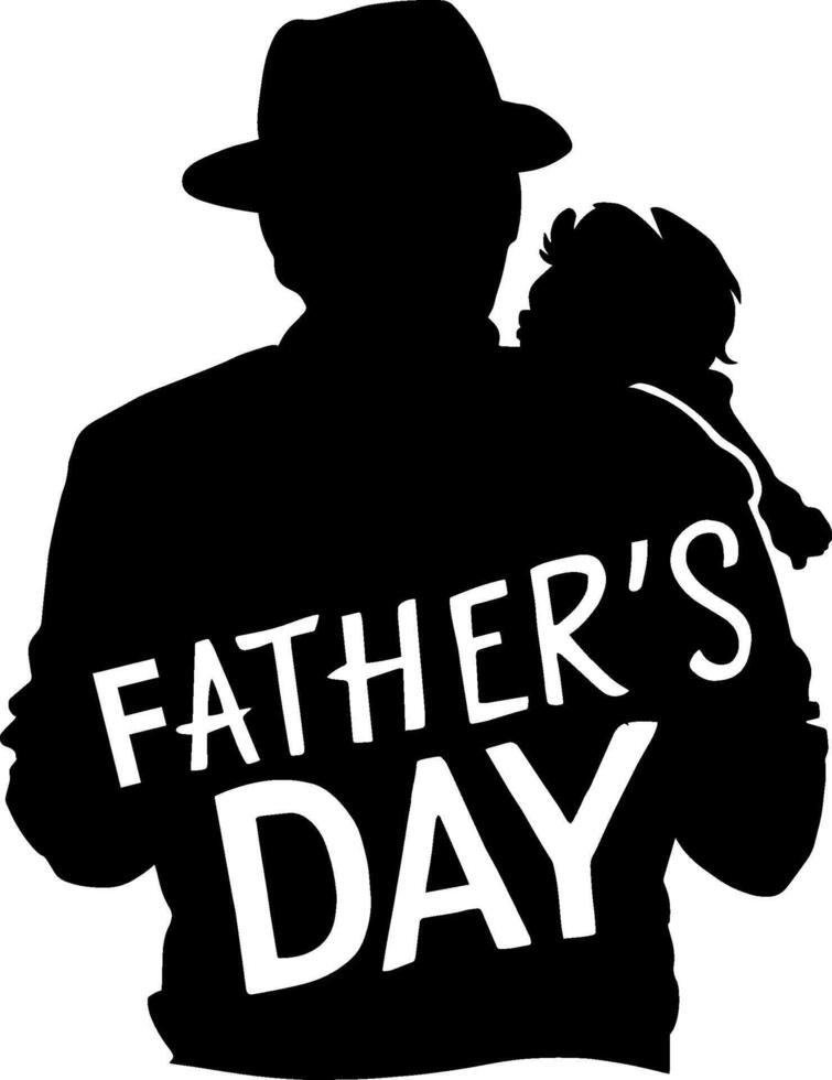 Fathers day silhouette clip art illustration photo Flyer banner or poster illustration vector