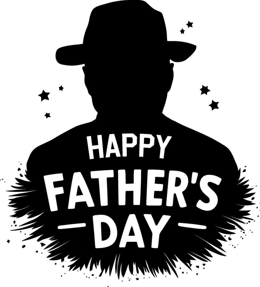 Fathers day silhouette clip art illustration photo Flyer banner or poster illustration vector