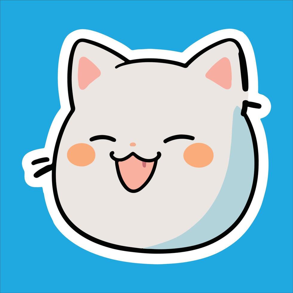 Happy Cat Sticker Design vector