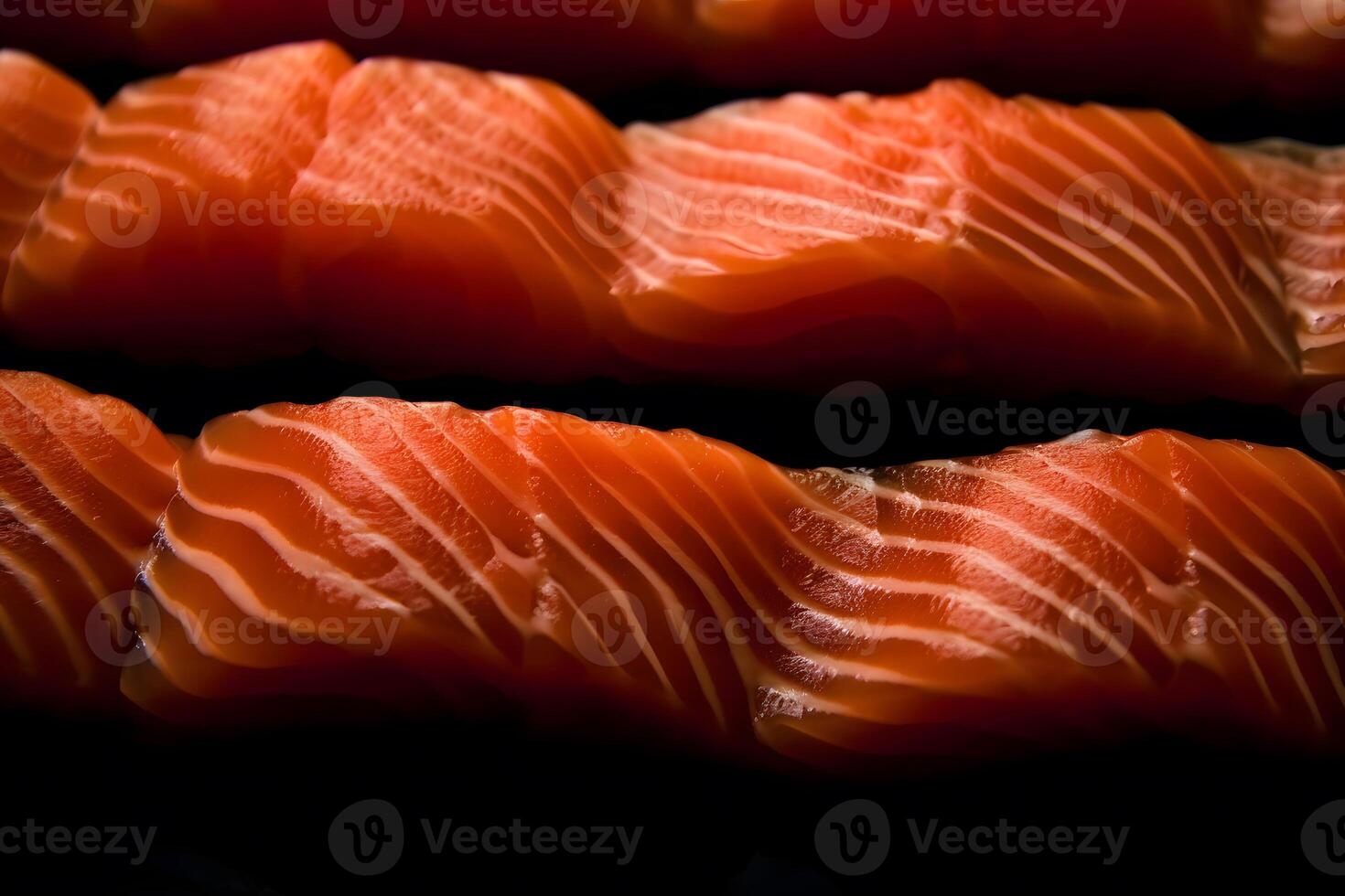close up of sushi rolls on black tray. Neural network photo