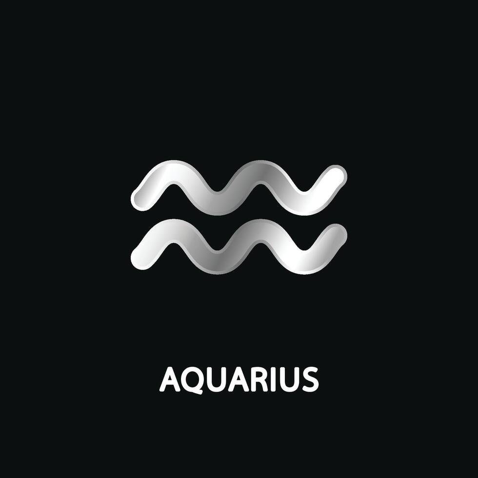 Astrological zodiac Aquarius. 12 zodiac symbol. Astronomy occult symbol with zodiac sign. vector