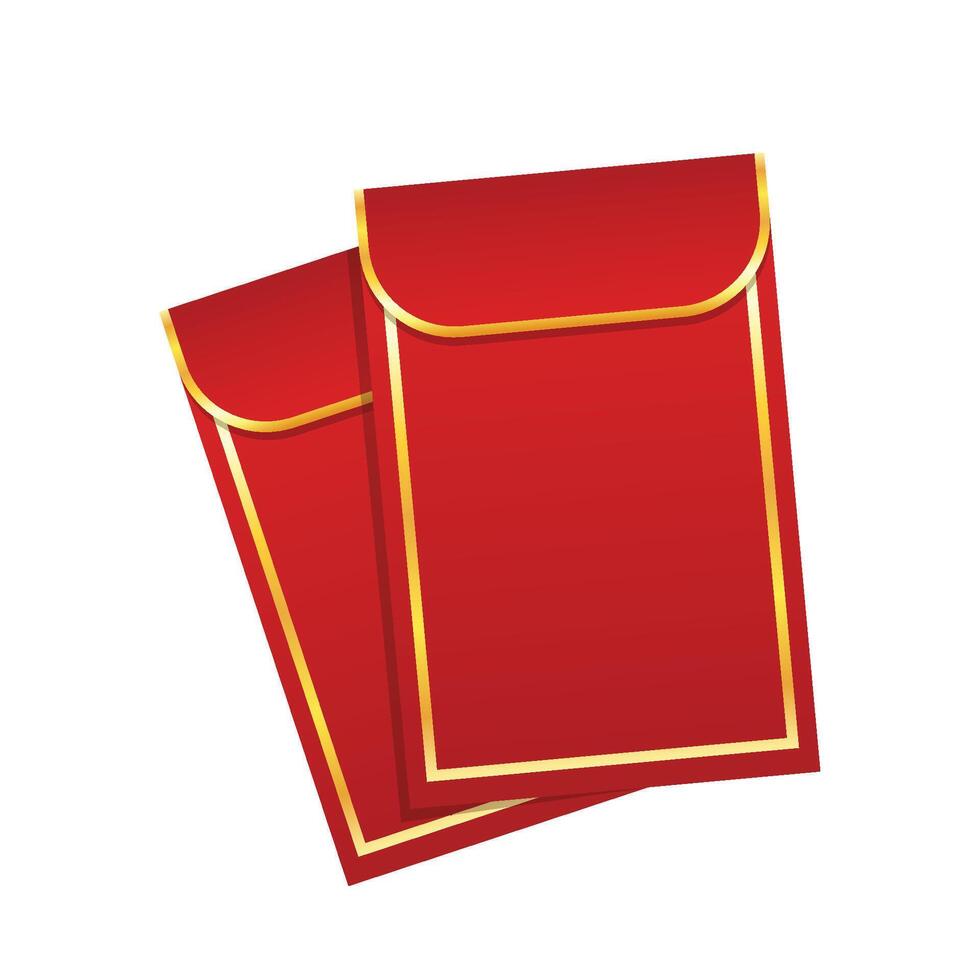 Red envelope and Chinese gold coin graphic . Chinese new year pack. vector