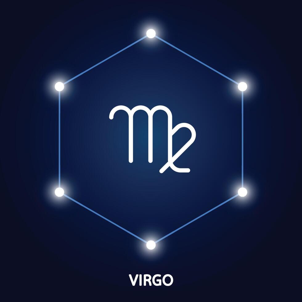 Astrological zodiac Virgo. 12 zodiac symbol. Astronomy occult symbol with zodiac sign. vector
