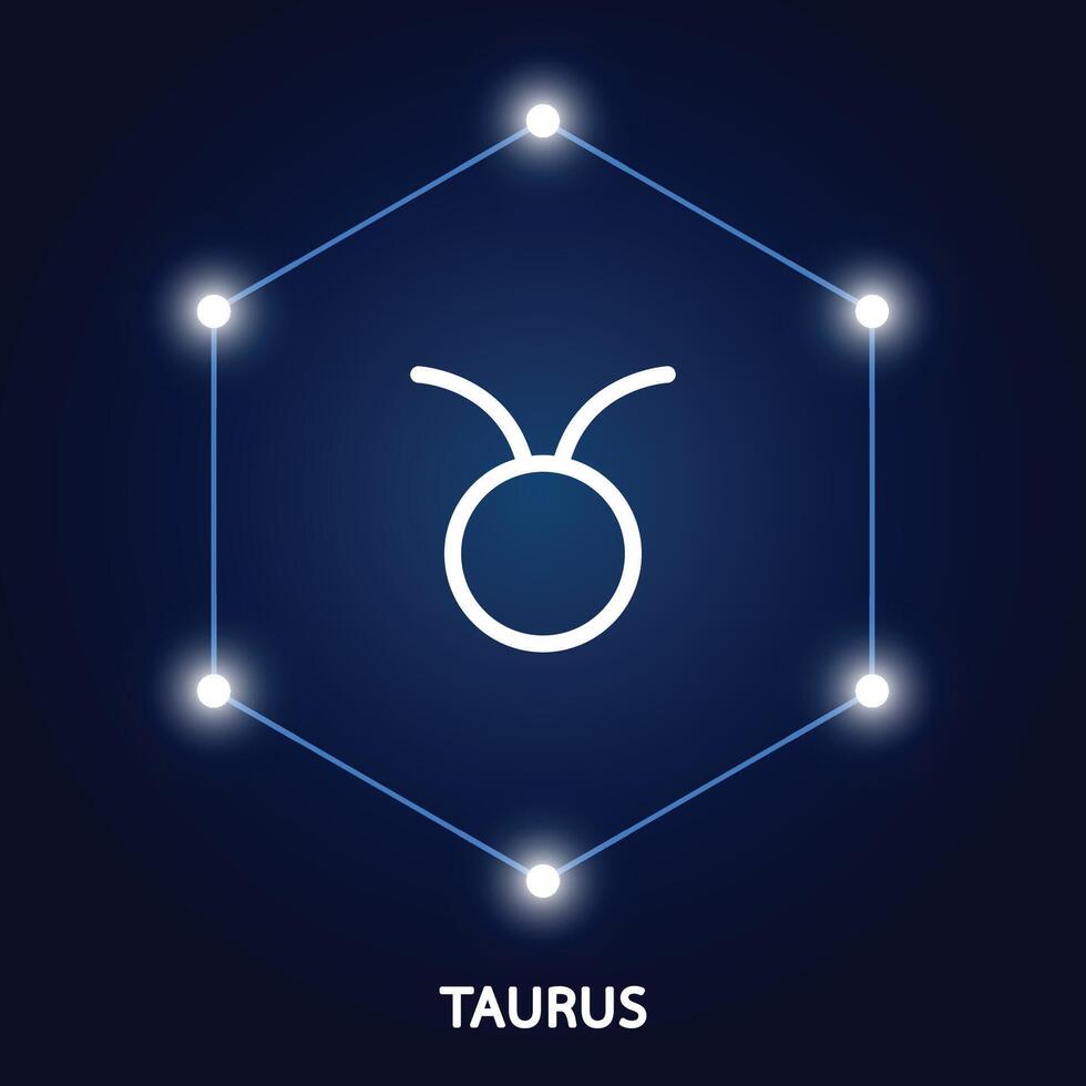 Astrological zodiac Taurus. 12 zodiac symbol. Astronomy occult symbol with zodiac sign. vector