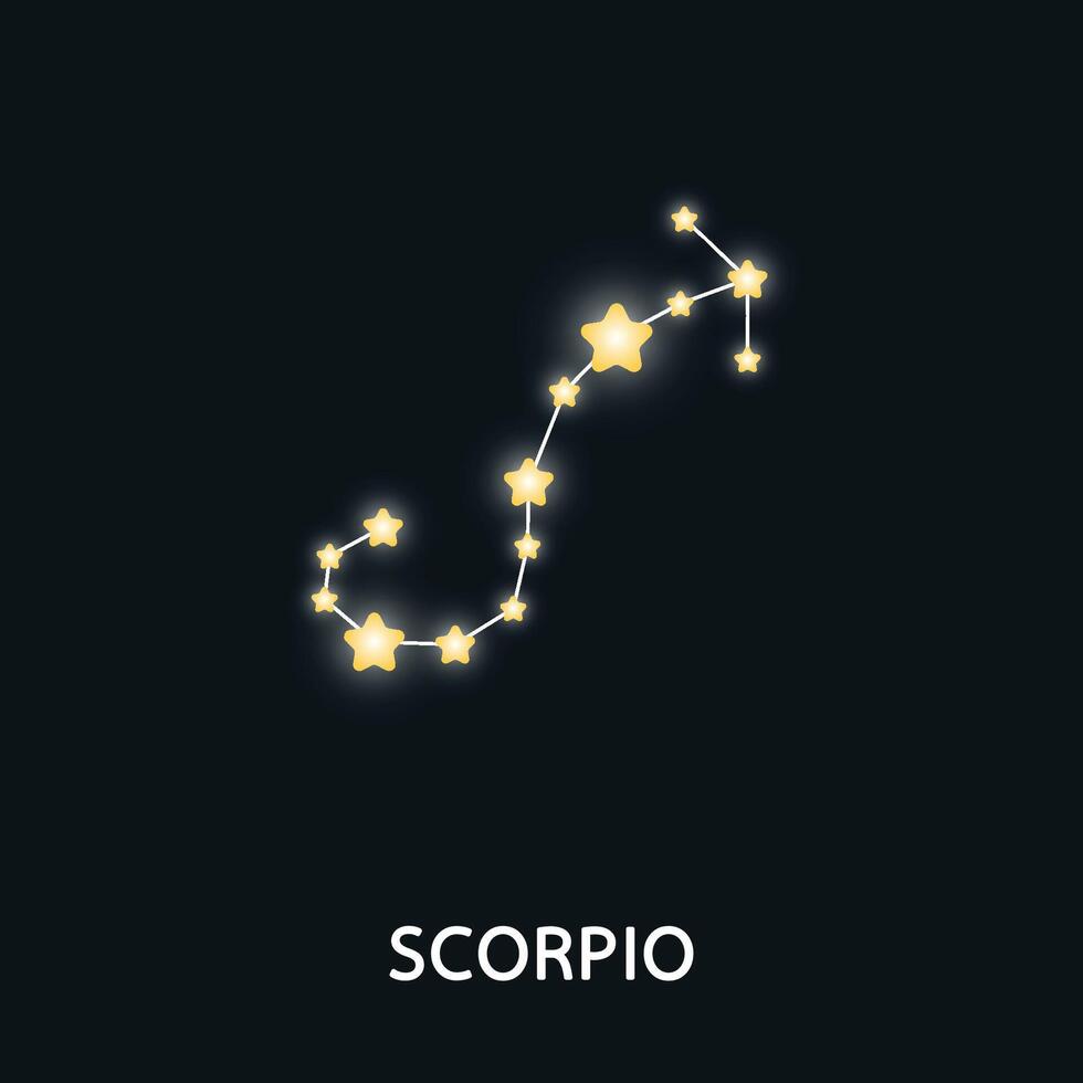 Astrological zodiac Scorpio. 12 zodiac symbol. Astronomy occult symbol with zodiac sign. vector