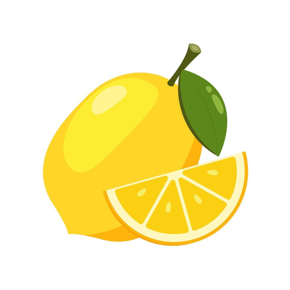 Lemon cartoon . Lemon on white background. vector