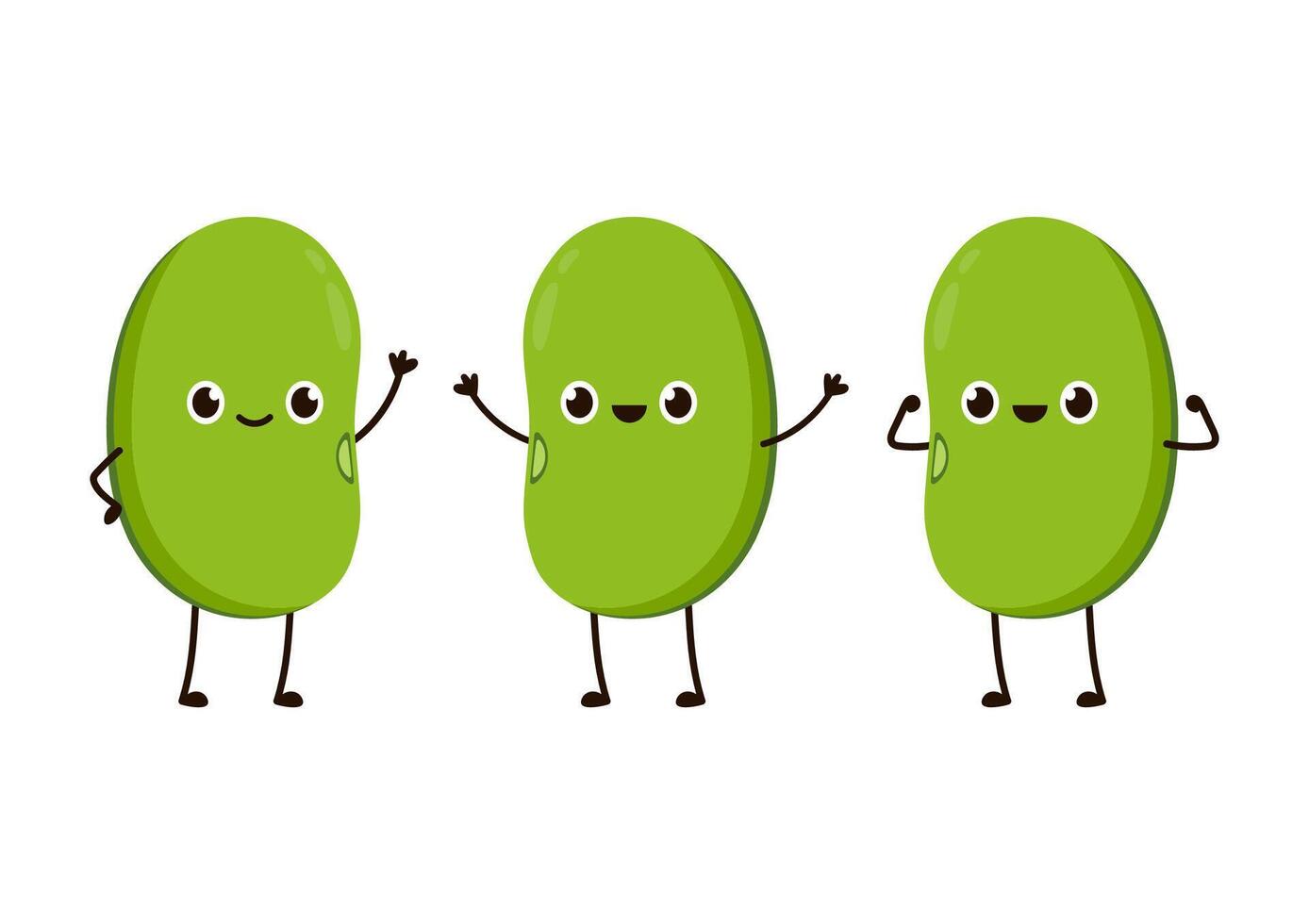 Mung Bean . Mung Bean character design. vector