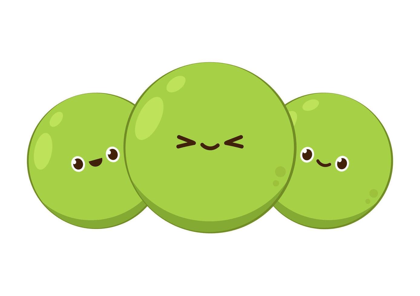 Peas character design. Peas on white background. vector