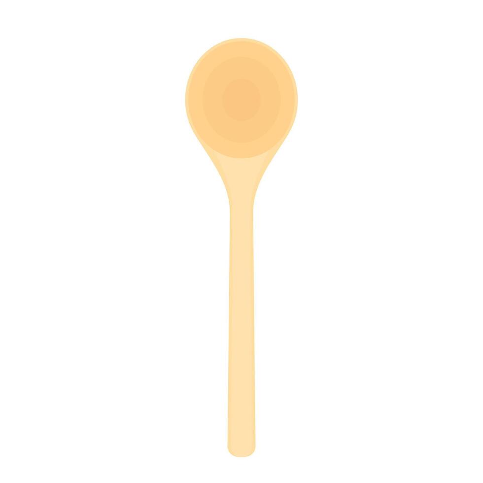 Spoon . Wood Spoon on white background. vector