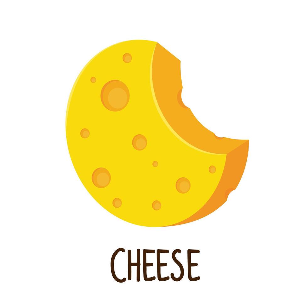 Cheese cartoon. Cheese isolated on white background. vector