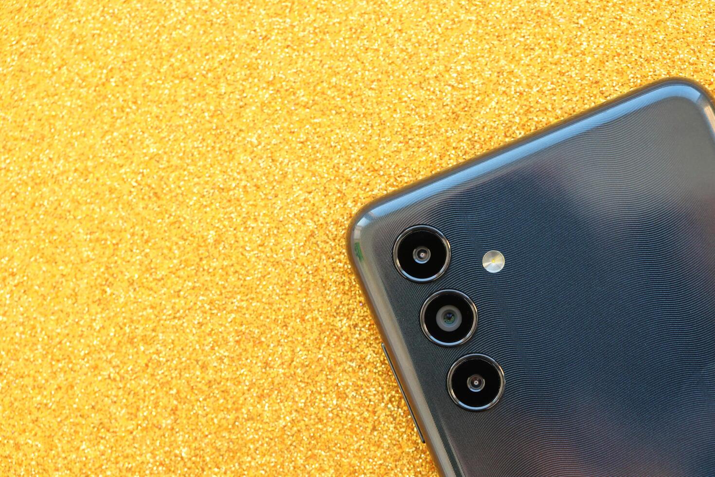 KYIV, UKRAINE - 4 MAY, 2023 Samsung Galaxy A04 Android smartphone has 6.5-inch PLS LCD panel with Infinity-V design photo