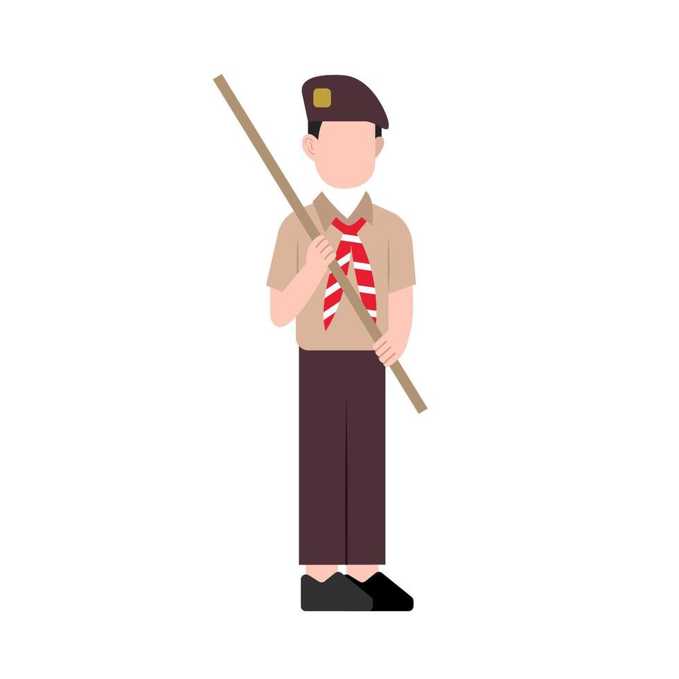 Flat Character Of Pramuka Indonesia vector