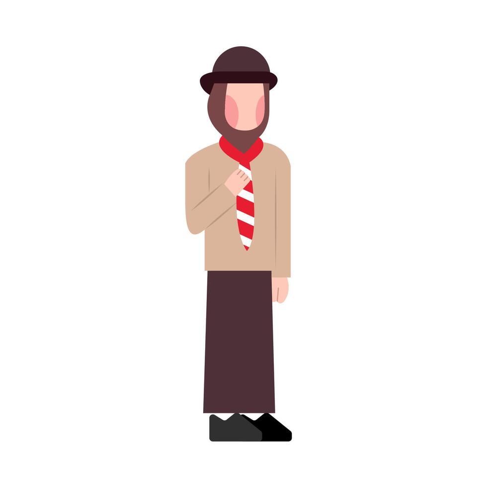 Flat Character Of Pramuka Indonesia vector