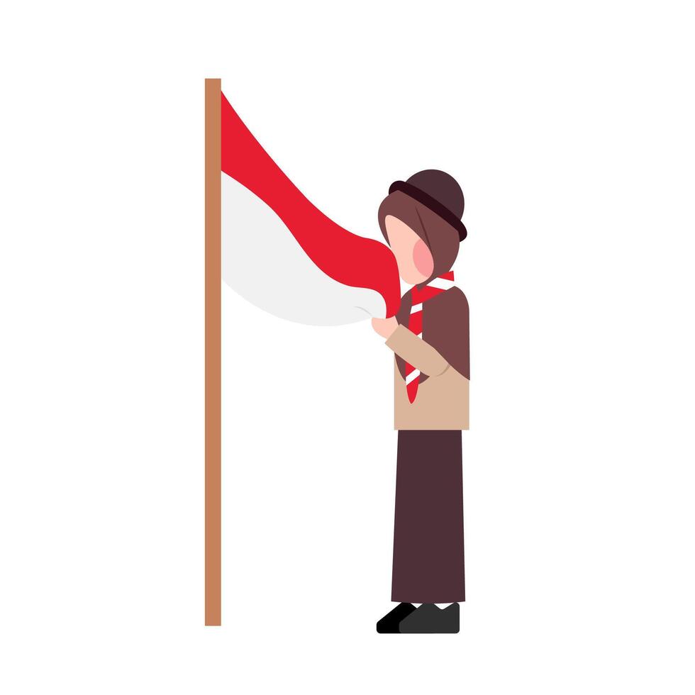 Flat Character Of Pramuka Indonesia vector