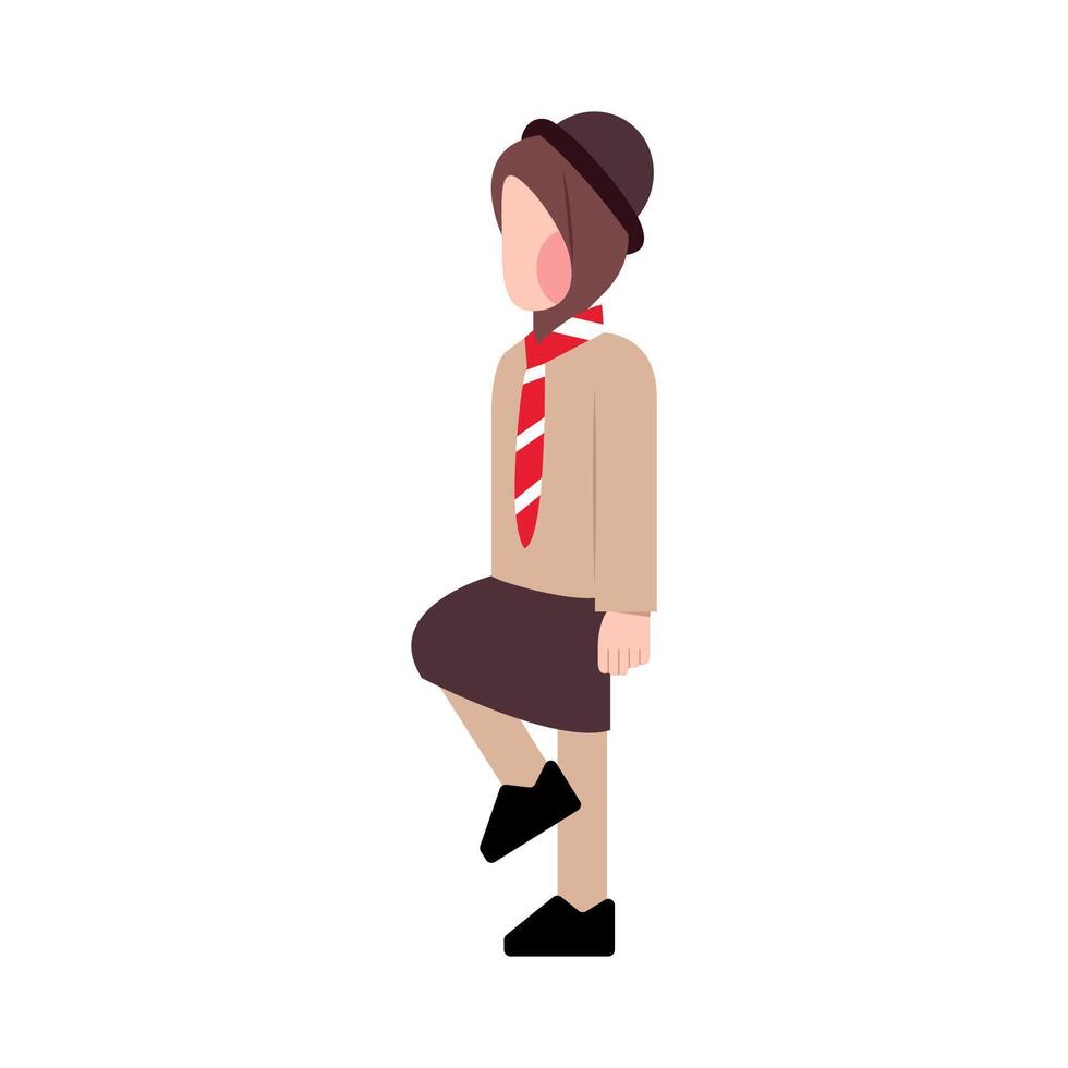 Flat Character Of Pramuka Indonesia vector