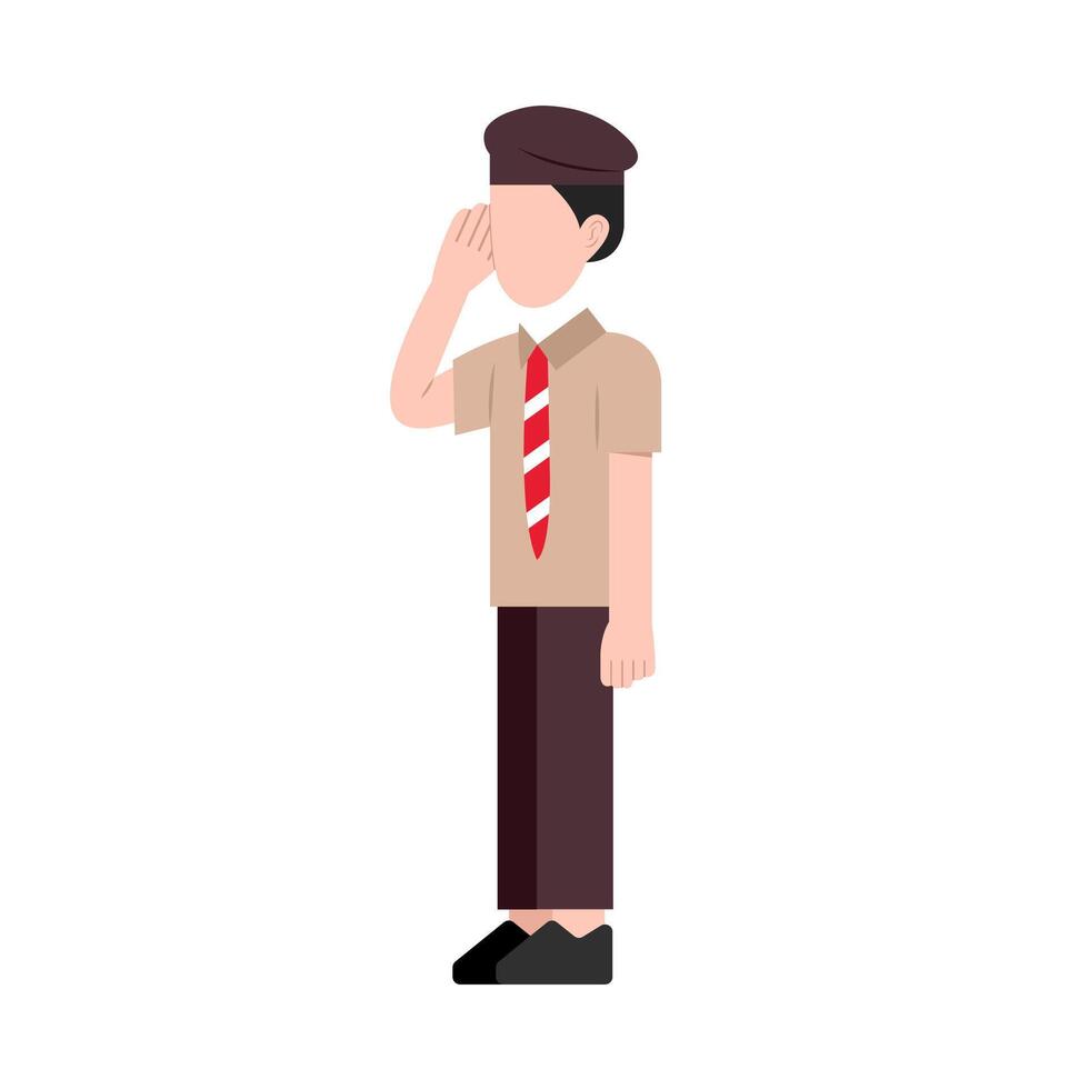 Flat Character Of Pramuka Indonesia vector