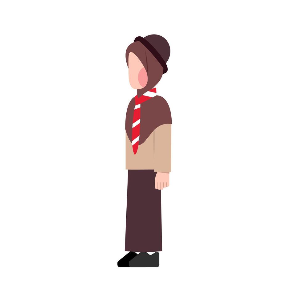 Flat Character Of Pramuka Indonesia vector