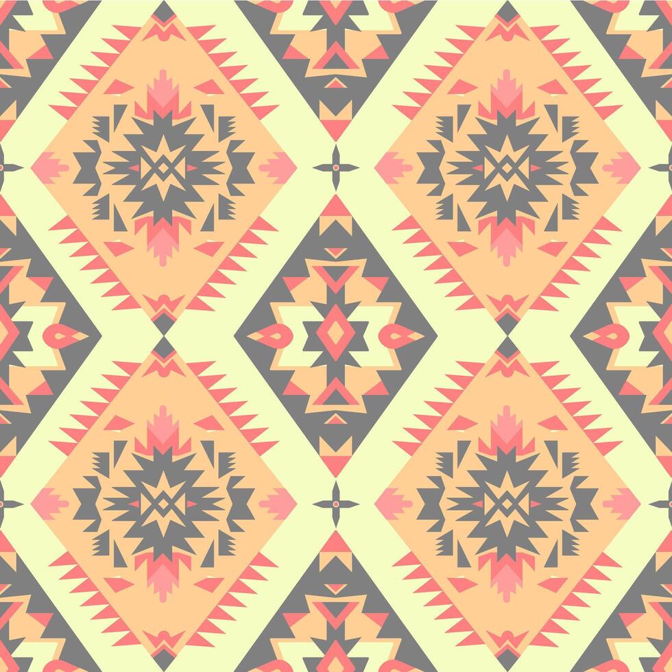 abstract fabric seamless pattern in a geometric style, American Indian tribe style vector