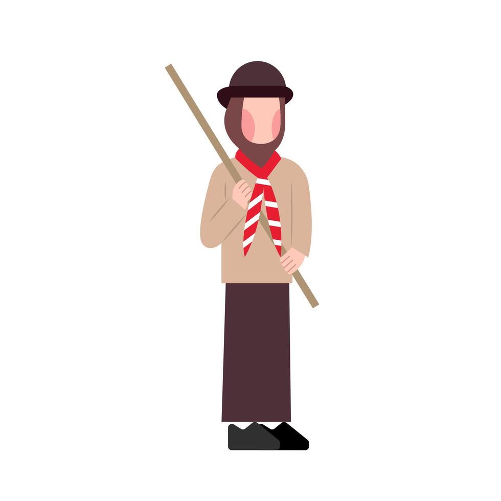 Flat Character Of Pramuka Indonesia vector