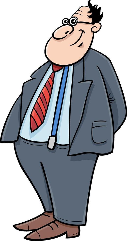 funny cartoon man or businessman character vector