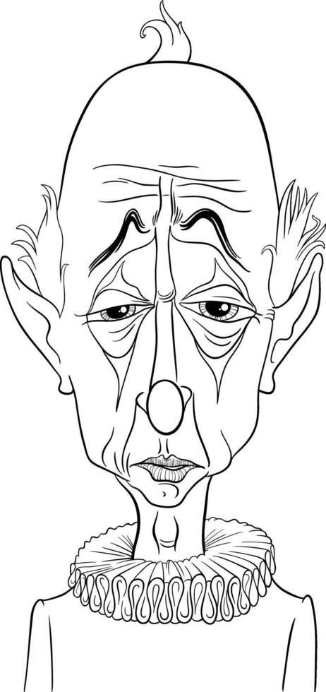 clown or comedian face cartoon drawing illustration vector