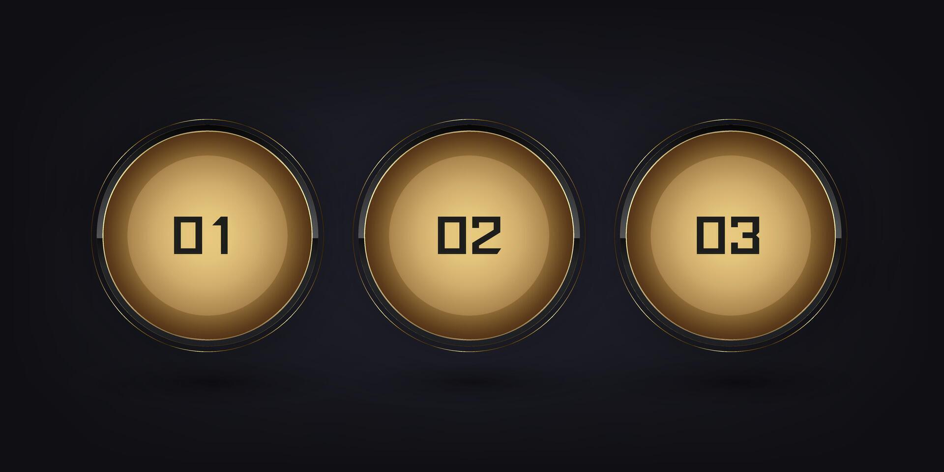 3 Button of the overall design exudes a sense of premium quality and sophistication, suitable for high-end branding or luxury buttons vector