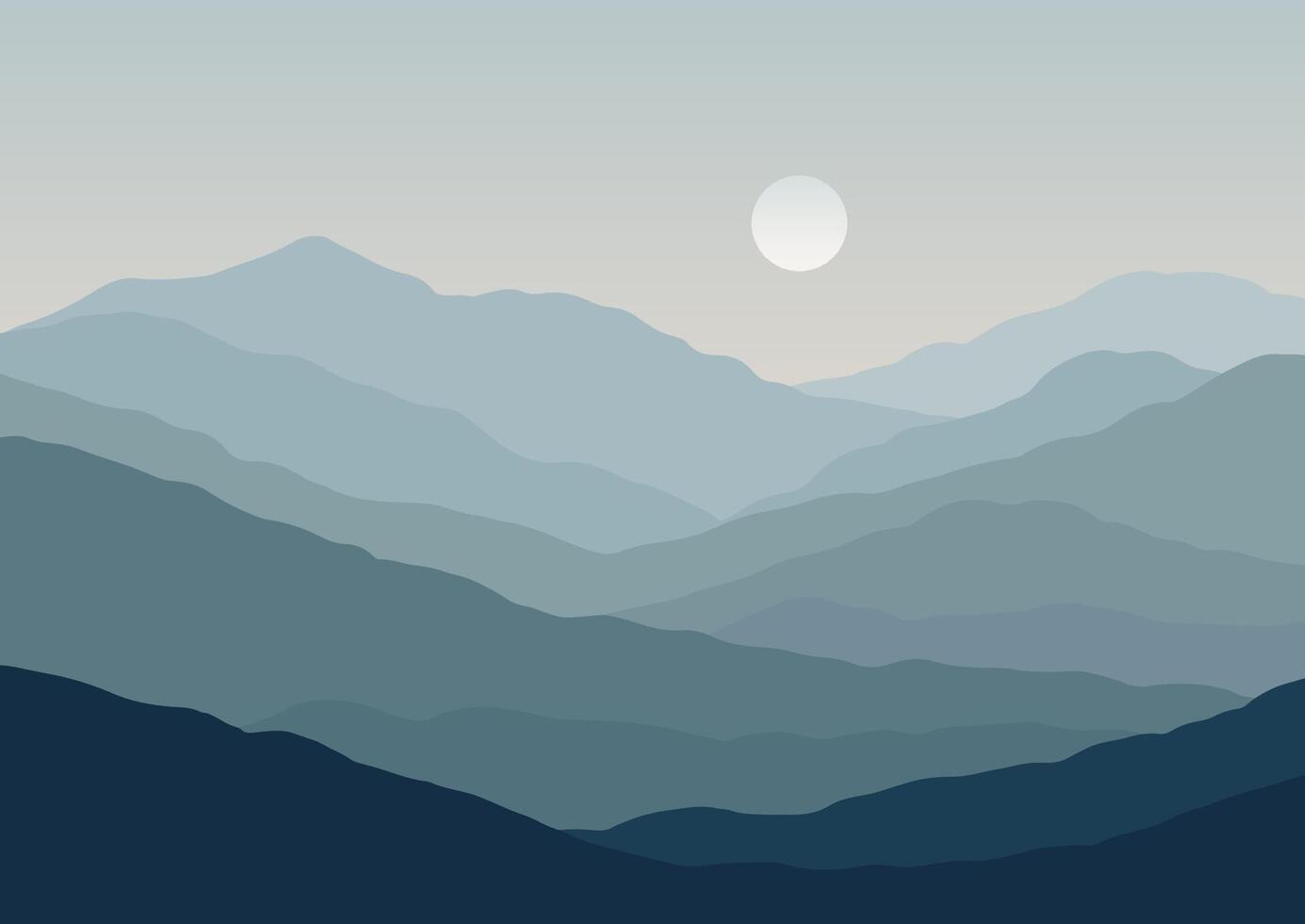 minimal abstract sunset mountain landscape background vector