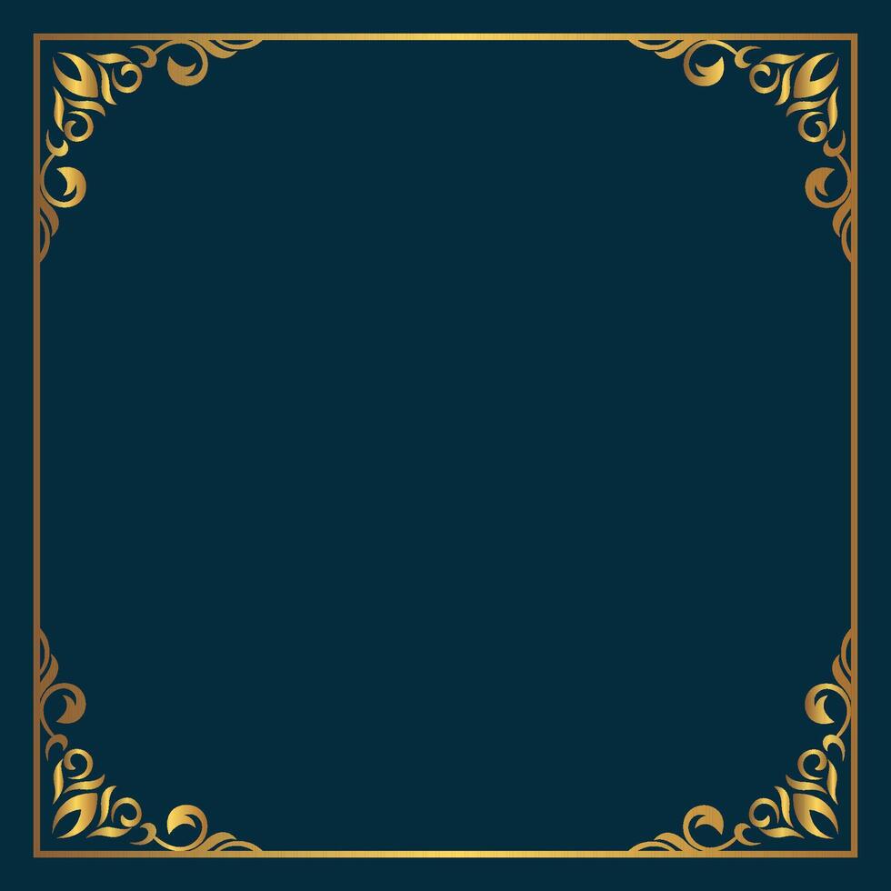 decorative background with an elegant gold border vector