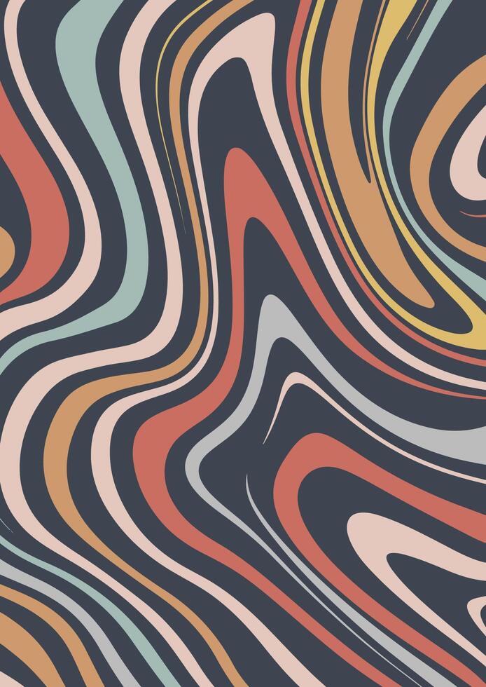 retro coloured abstract distorted line background design vector
